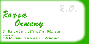 rozsa ormeny business card